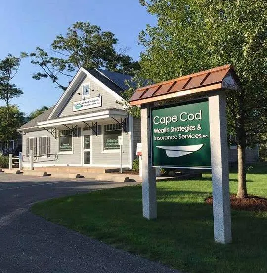 The Cape Cod Wealth Strategies & Insurance Services office and sign on Forsythe Ave in South Yarmouth